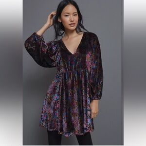 ANTHROPOLOGIE Mona burnout velvet dress